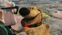 Dug Smiles Playful At Carl Fredricksen GIF