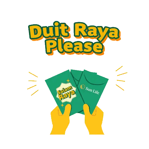 Duit Raya Please Sticker With Sun Life Logo Sticker