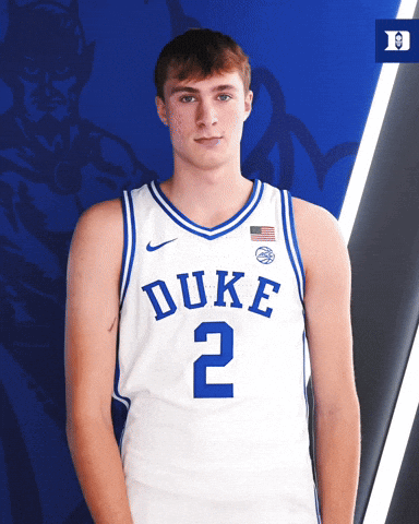 Duke Basketball Player Wearing White Jersey With Number 2 GIF