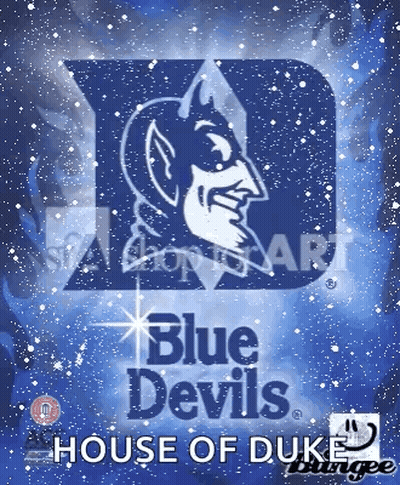 Duke Blue Devils Logo On A Blue Background GIF