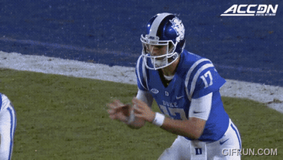 Duke Football Player 17 Throws Ball GIF