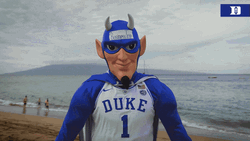 Duke Mascot Hawaii Football Brushes Dirt Off GIF