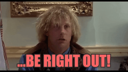 Dumb And Dumber Bathroom Shouting Be Right Out GIF