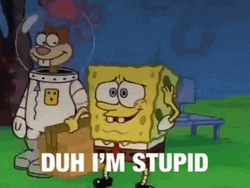 Dumb Spongebob Says Duh I'm Stupid GIF