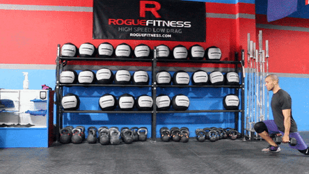 Dumbbell Row Reverse Lunge With Dumbbells GIF