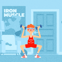 Dumbbell Weightlifting Squats Indoor GIF