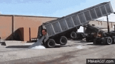 Dump Truck Being Loaded With Sand GIF
