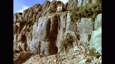 Dump Truck Falling Off Cliff GIF