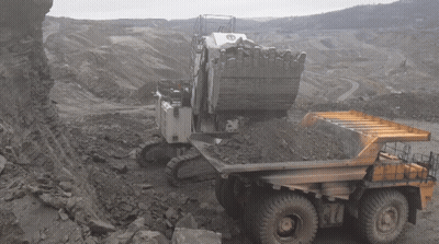 Dump Truck Loaded With Dirt GIF