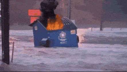 Dumpster Fire Floating Dumpster Fire GIF