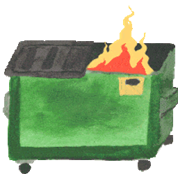 Dumpster Fire Watercolor Sticker GIF
