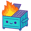 Dumpster On Fire With Paper Sticker