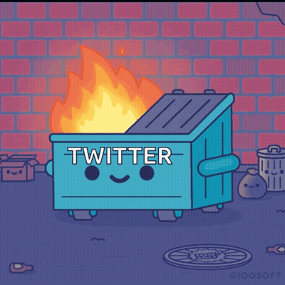 Dumpster Saying Twitter On Fire GIF