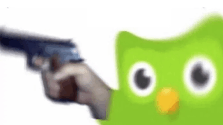 Duolingo Holding Gun GIF