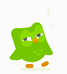 Duolingo Owl App Blink Whistle Dance GIF