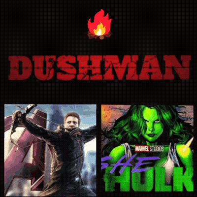 Dushman And Hulk Man With Bow Arrow Woman Green Hair GIF