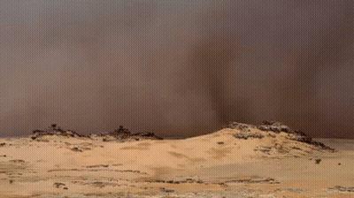 Dust Storm In Desert With Hills GIF