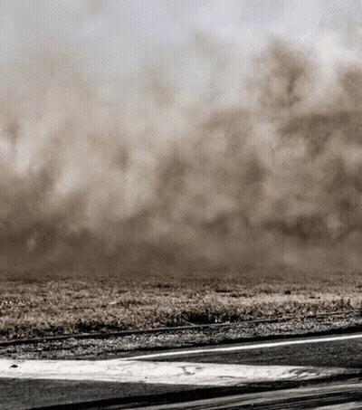 Dusty Field In Black And White GIF
