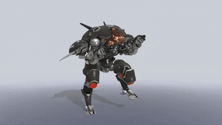 Dva Black Costume Punching GIF
