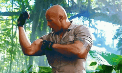 Dwayne Johnson Flex His Biceps GIF