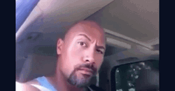 Dwayne Johnson Rock Raising Eyebrows Inside Car GIF