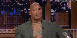 Dwayne Rock Eyebrow At Jimmy Fallon GIF