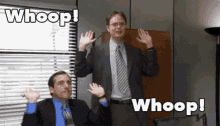 Dwight And Michael Whoop Whoop Celebration In Officei GIF