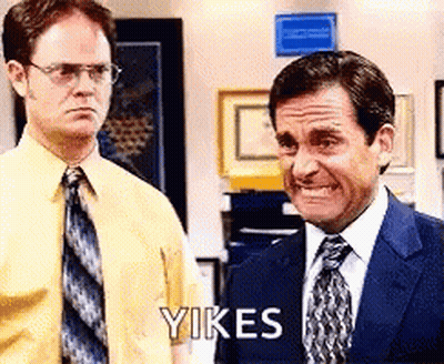 Dwight Schrute And Michael Scott From The Office Are Standing Next To Each Other In An Office . GIF