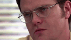 Dwight Schrute Intense Stare Close Up GIF
