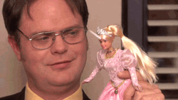 Dwight Schrute Playing Barbie GIF