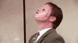 Dwight Schrute Scary Face Mask GIF