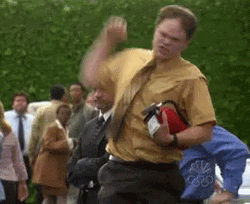 Dwight Schrute The Office Celebrating GIF