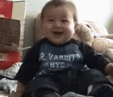 Dying Laughing Adorable Baby GIF
