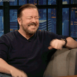 Dying Laughing Ricky Gervais Late Night GIF