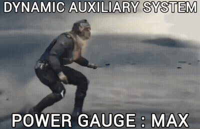 Dynamic Auxiliary System Power Gauge = Max Is Written Above A Monkey GIF