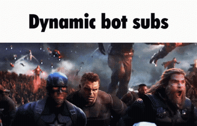 Dynamic Bot Subs Is Written Above A Picture Of Captain America Thor And Hulk GIF