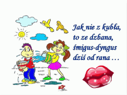 Dyngus Day Animated Cartoon Greetings GIF