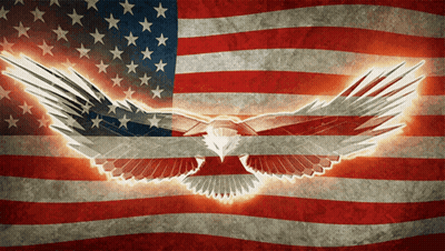 Eagle Flying In Front Of American Flag GIF