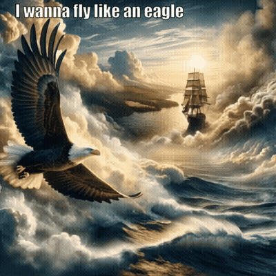 Eagle Flying Over Ocean I Wanna Fly Like An Eagle GIF