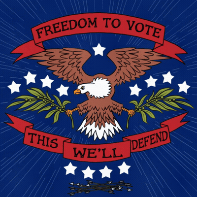 Eagle Holding Freedom To Vote Banner GIF