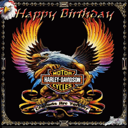 Eagle Logo Harley Davidson Happy Birthday GIF