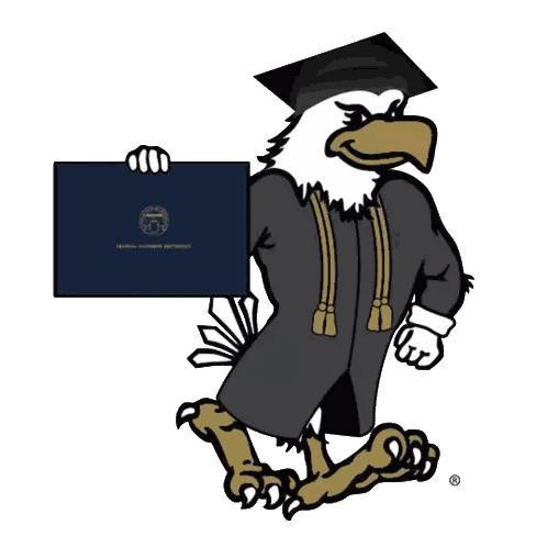 Eagle Mascot With Diploma Sticker