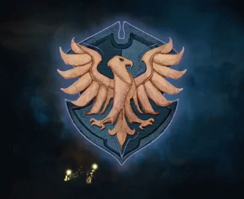 Eagle On Shield Dark Blue Background GIF