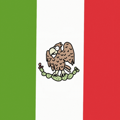Eagle Surrounded by Cactus on Mexican Flag