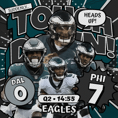 Eagles Football Team Collage Of Four Players GIF