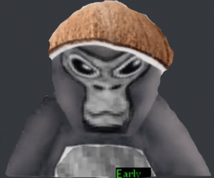 Early Gorilla Tag With His Rainbow Hat GIF