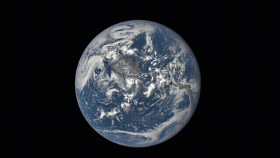 Earth And Moon On Black Background GIF