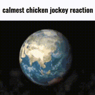 Earth Cartoon With Calmest Chicken Jockey Reaction GIF