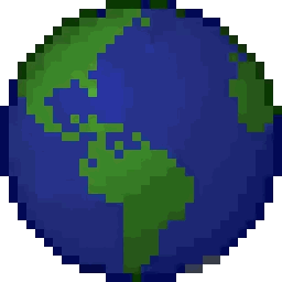 Earth Circle Pixel Art Sticker