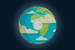 Earth Day Spinning With Moon Cute GIF